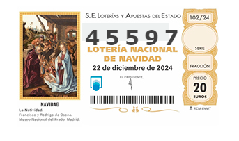Lotería de Navidad 45597 Ntro. Padre Jesús de la Salud y Buen Viaje